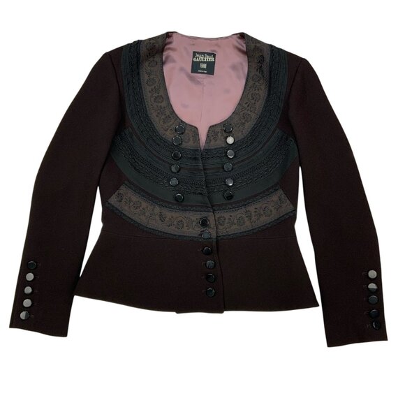 Jean Paul Gaultier Blazer 40 US/6 Button Front Peplum Victorian Gothic Steampunk - Picture 14 of 14